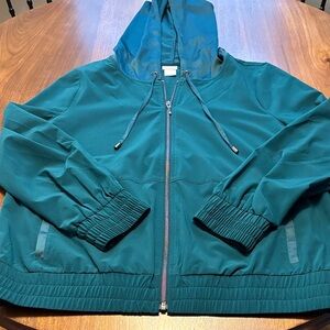 Chico's Deep Teal Zip-Front Hooded Jacket. Chico’s size 1